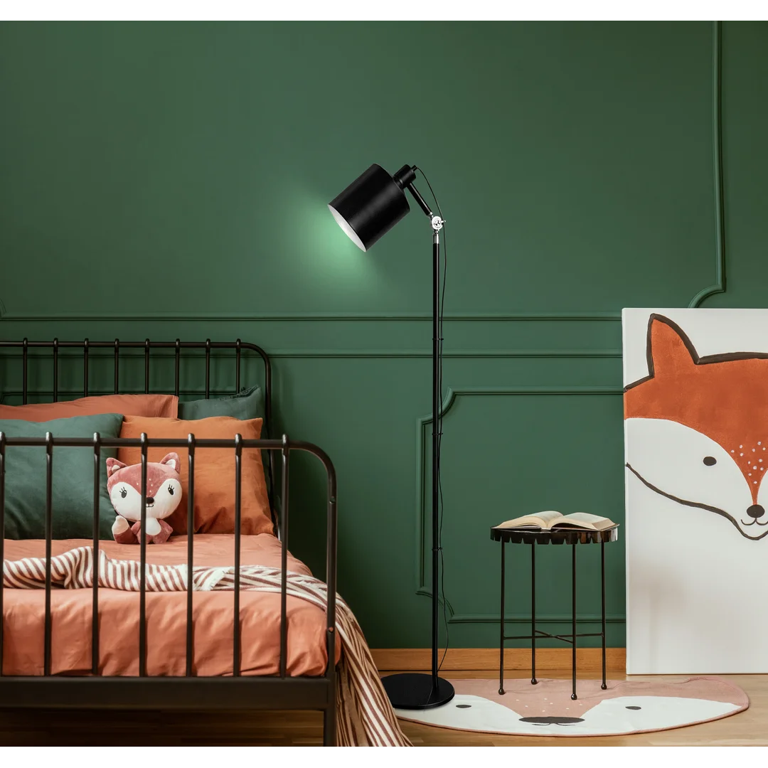 ZANA LAMPA PODŁOGOWA CZARNY 1X60W E27 KLOSZ CZARNY — zdjęcie 5