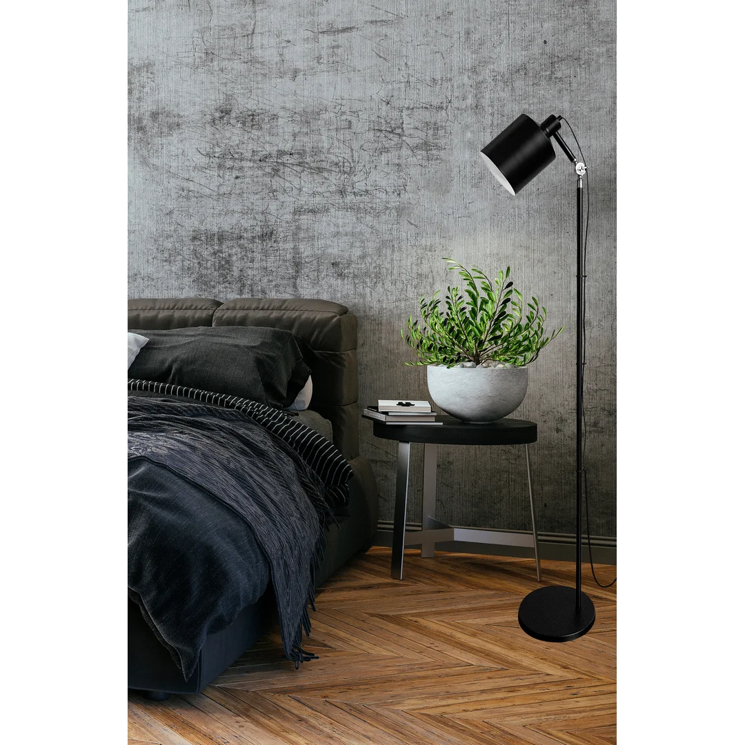 ZANA LAMPA PODŁOGOWA CZARNY 1X60W E27 KLOSZ CZARNY — zdjęcie 6