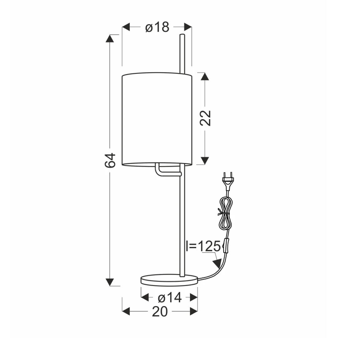 ZETA LAMPA STOŁOWA CZARNY 1X40W E27 ABAŻUR ORZECHOWY — zdjęcie 2