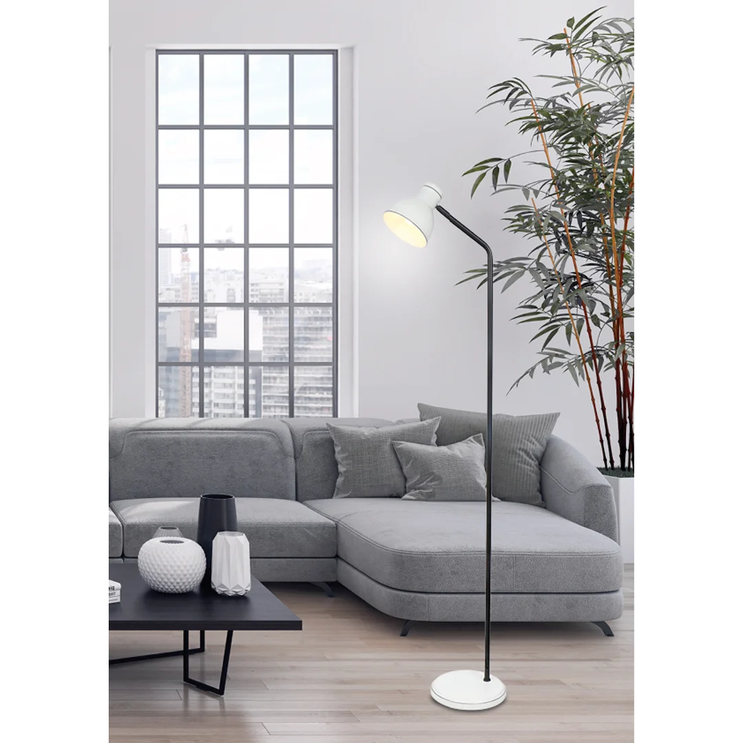 ZUMBA LAMPA PODŁOGOWA SZTYCA PROSTA 1X40W E27 BIAŁY+CZARNY — zdjęcie 2