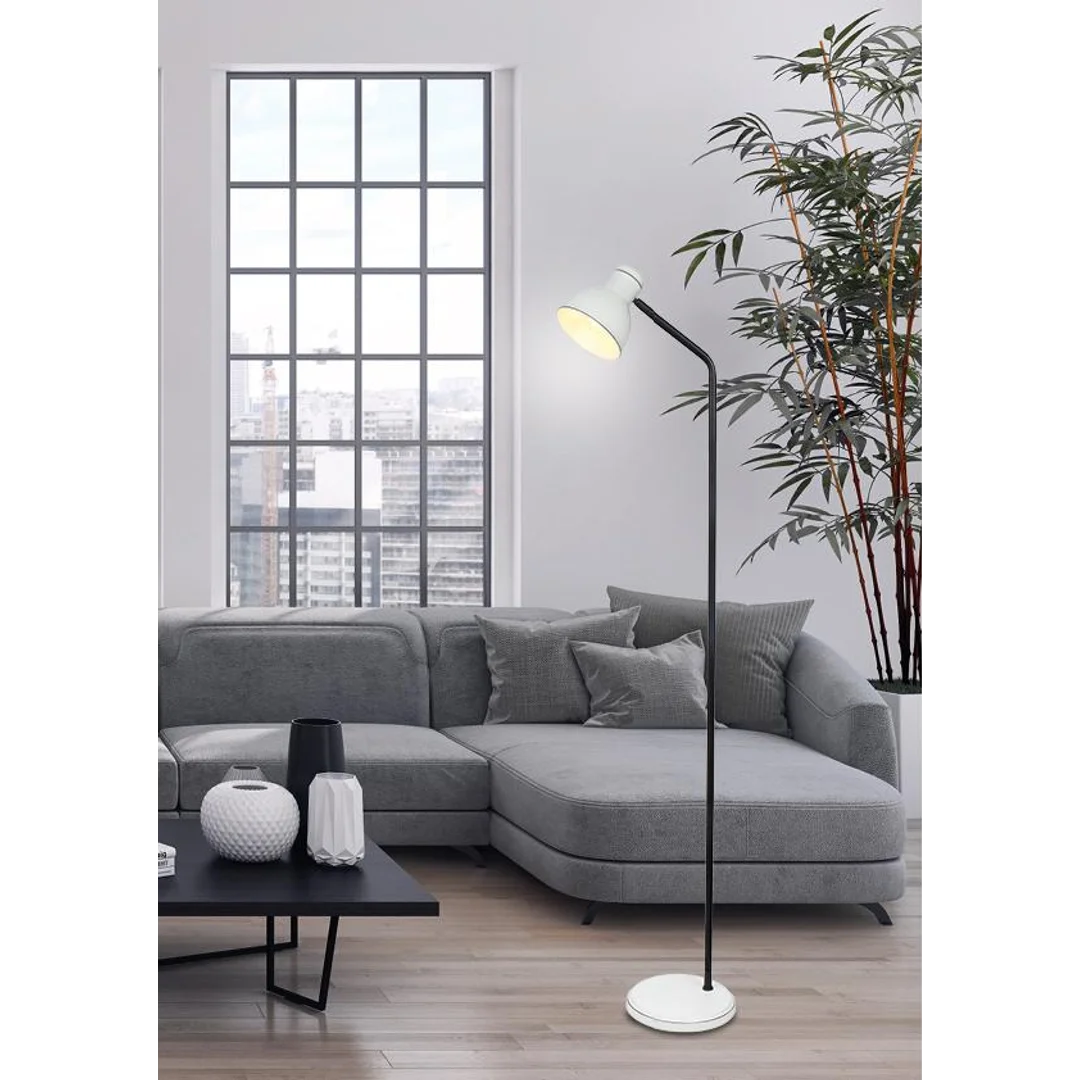 ZUMBA LAMPA PODŁOGOWA SZTYCA PROSTA 1X40W E27 BIAŁY+CZARNY — zdjęcie 3