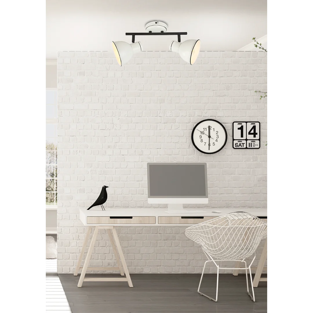 ZUMBA LAMPA SUFITOWA LISTWA 2X40W E14 BIAŁĀY+CZARNY — zdjęcie 2