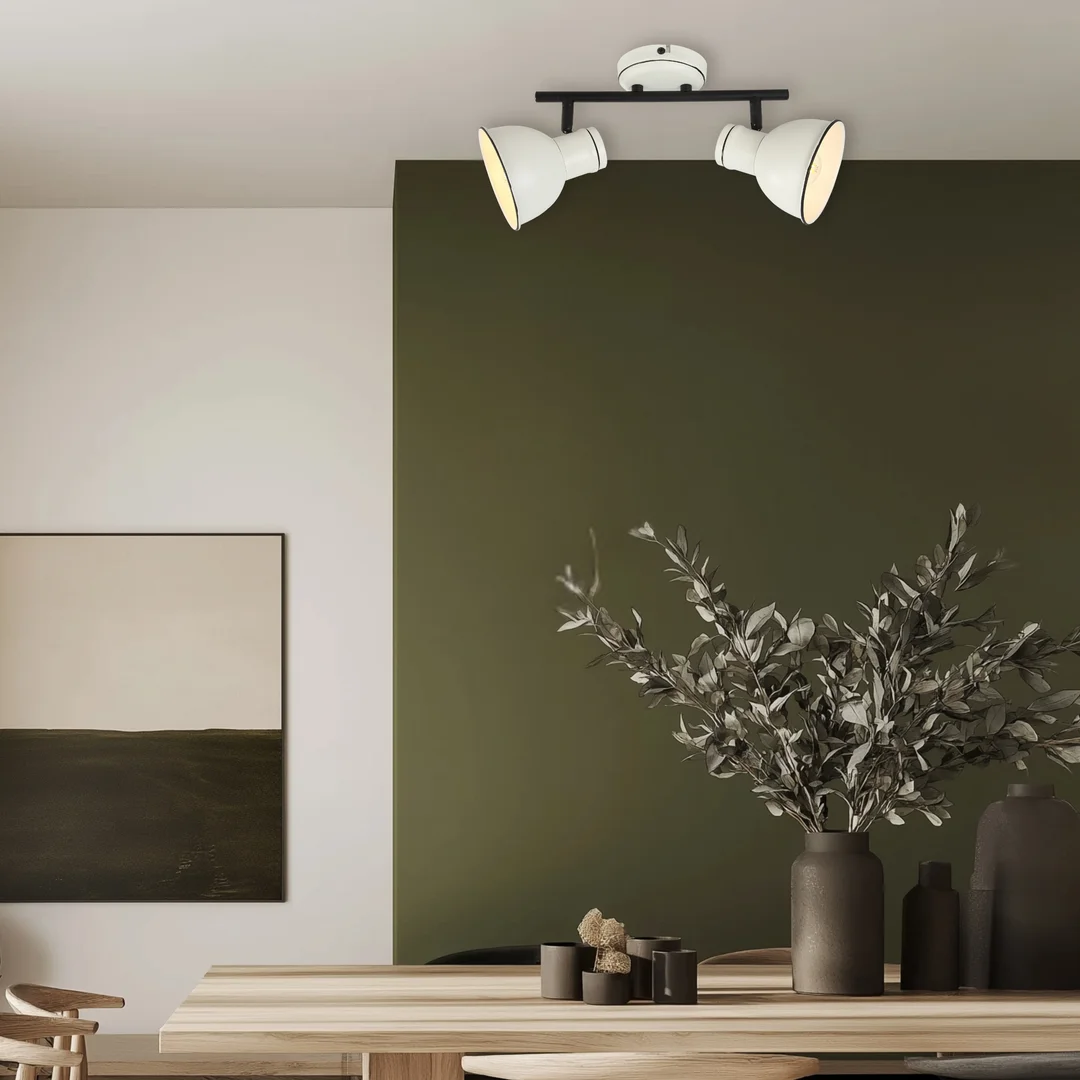 ZUMBA LAMPA SUFITOWA LISTWA 2X40W E14 BIAŁĀY+CZARNY — zdjęcie 4