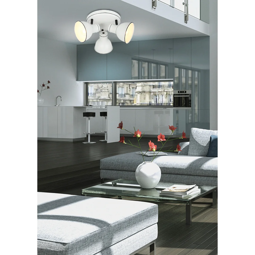 ZUMBA LAMPA SUFITOWA PLAFON 3X40W E14 BIAŁY+CZARNY — zdjęcie 2