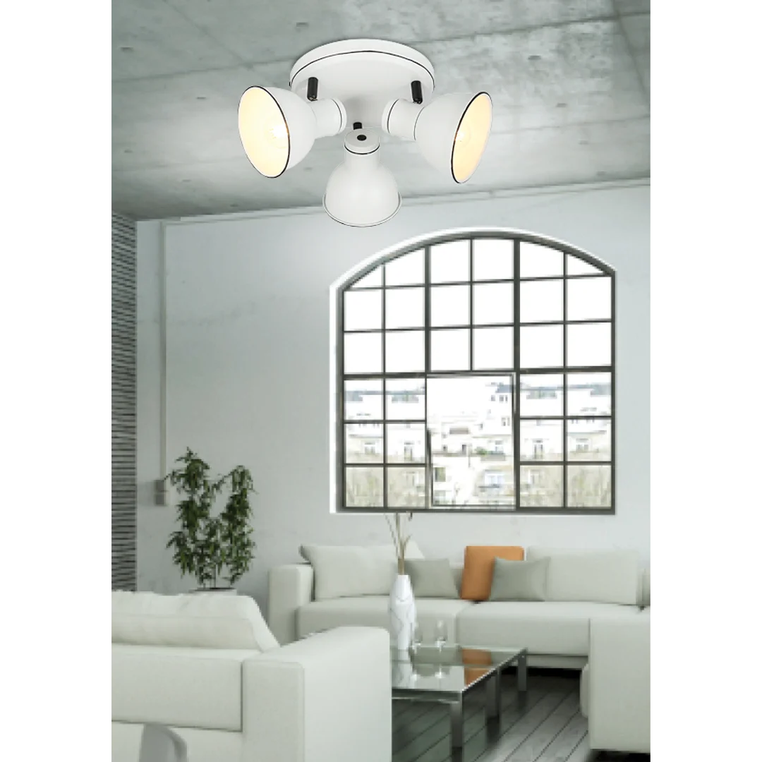 ZUMBA LAMPA SUFITOWA PLAFON 3X40W E14 BIAŁY+CZARNY — zdjęcie 3