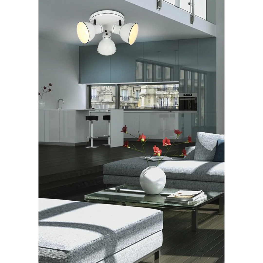 ZUMBA LAMPA SUFITOWA PLAFON 3X40W E14 BIAŁY+CZARNY — zdjęcie 4