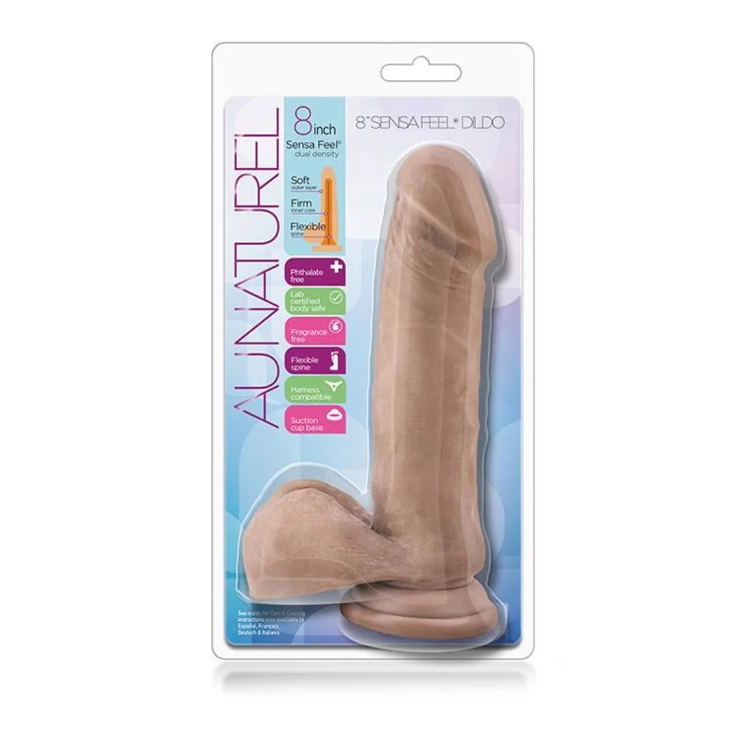 AU NATUREL 8INCH SENSA FEEL DILDO LATIN