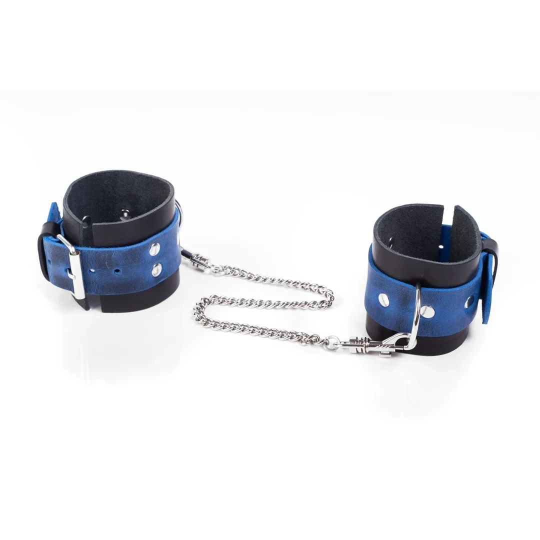 Kajdanki- Cuffs Crazy Horse Blue, Small