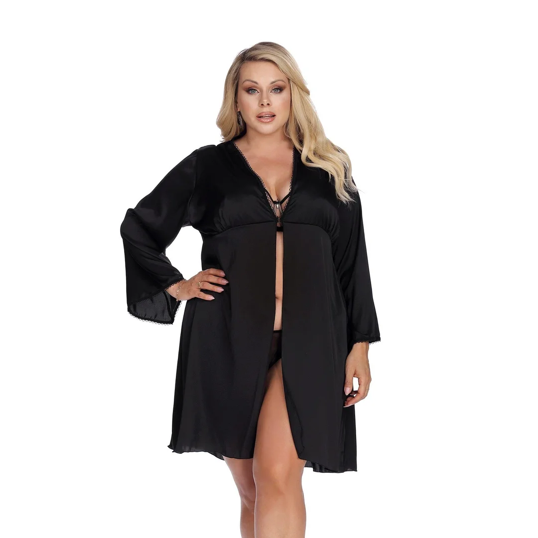 LAURA black robe XXL+ (czarny szlafrok)