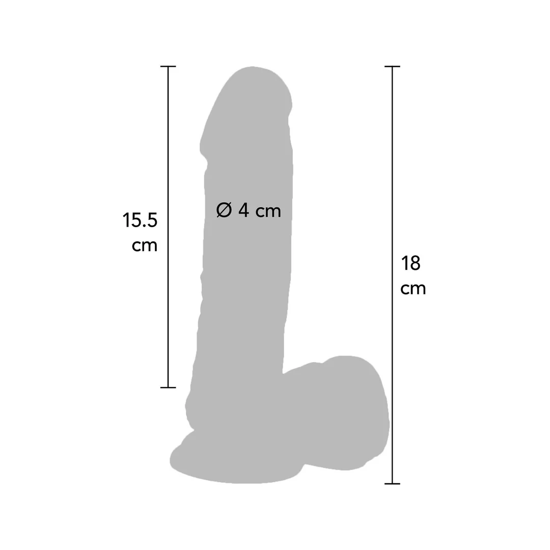 Dildo 7in. with Balls Vibrator Light skin tone — zdjęcie 3