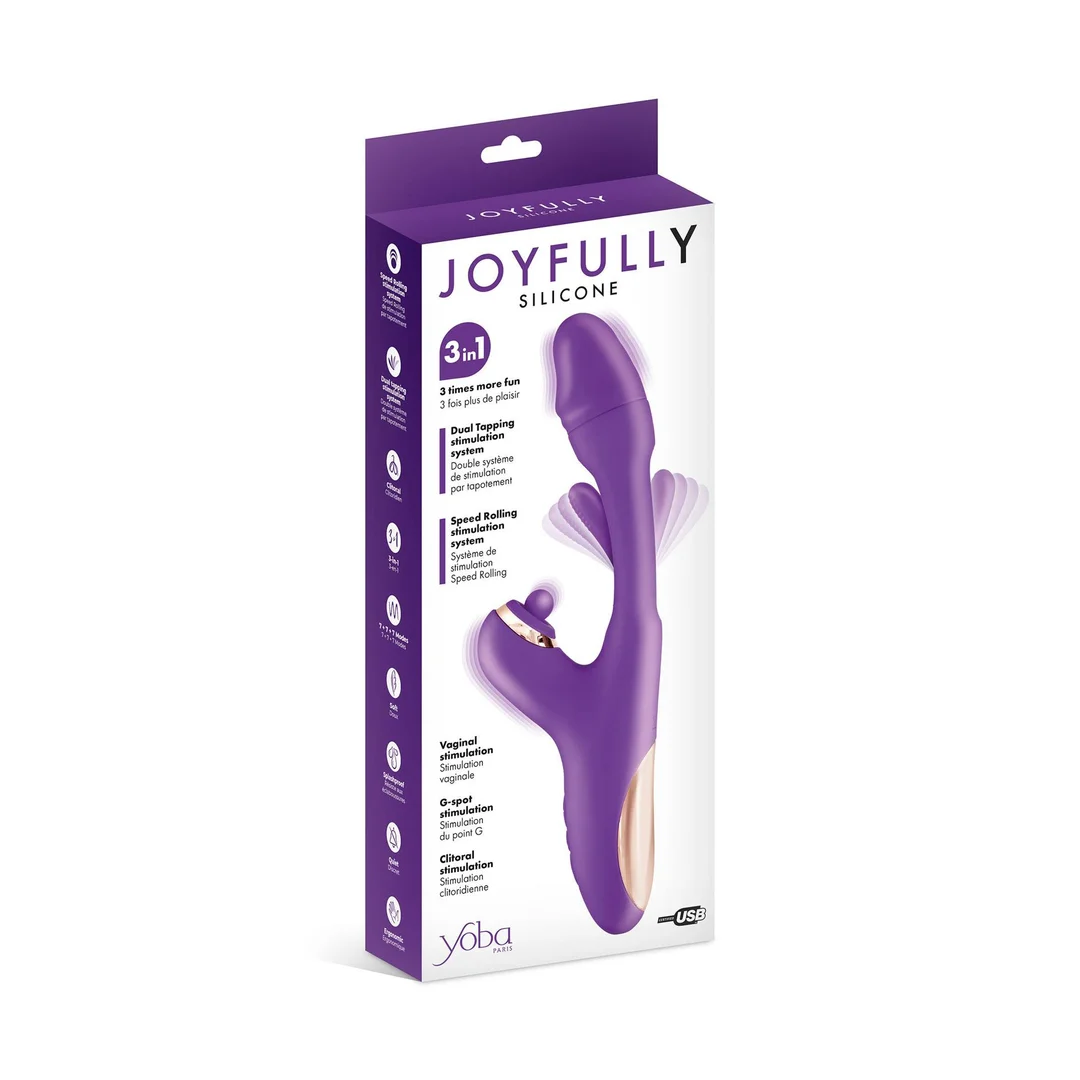 Joyfully 3-in-1 Rabbit Vibrator with Tapotem purple — zdjęcie 2