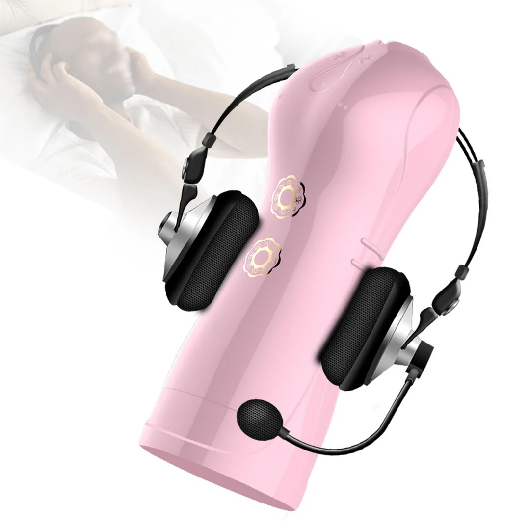 Masturbator-Vibrating and Flashing Masturbation Cup USB 7+7 Function / Talk Mode (Pink) — zdjęcie 9