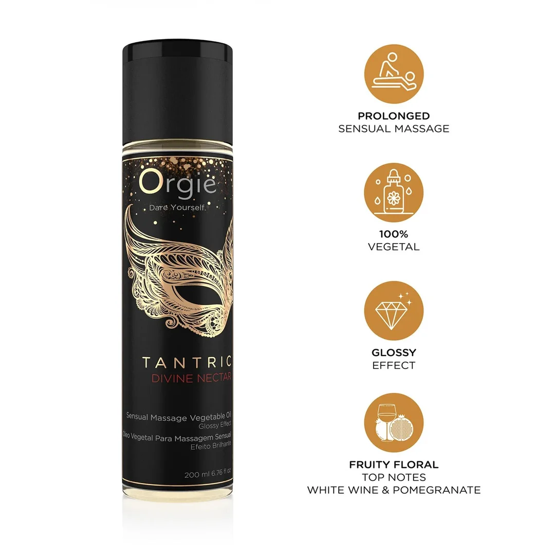 Orgie - Sexy Therapy Sensual Massage Oil Fruity Floral Divinie Nectar 200 ml — zdjęcie 4