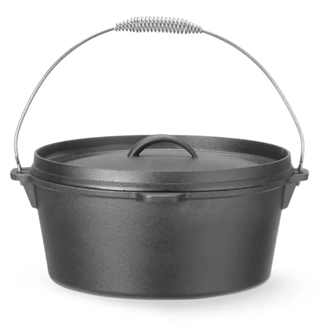 Kociołek żeliwny garnek myśliwski nad ognisko do zup gulaszy śr. 310 x 155 mm 7.2 l