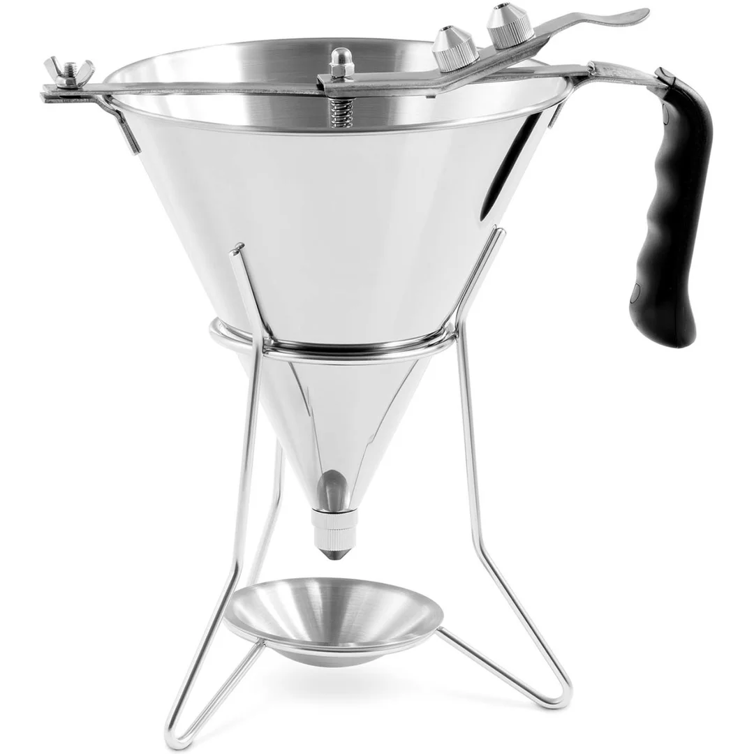 Dozownik lejek pistolet do sosów polew stalowy + stojak 3 dysze 1.8 l — zdjęcie 2