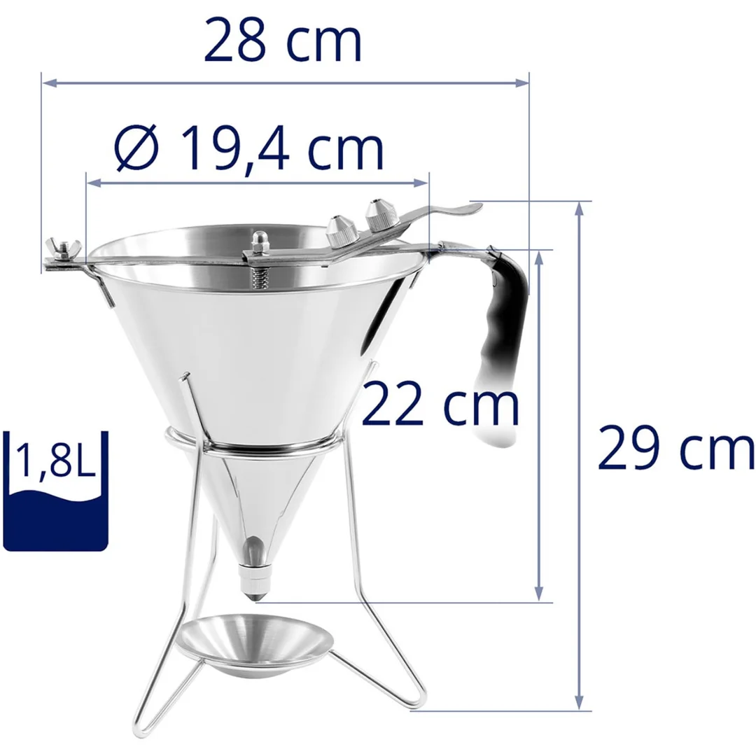 Dozownik lejek pistolet do sosów polew stalowy + stojak 3 dysze 1.8 l — zdjęcie 7