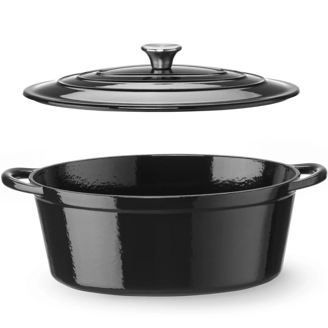 Garnek żeliwny emaliowany owalny 6.88 l 405x255x134 mm — zdjęcie 2