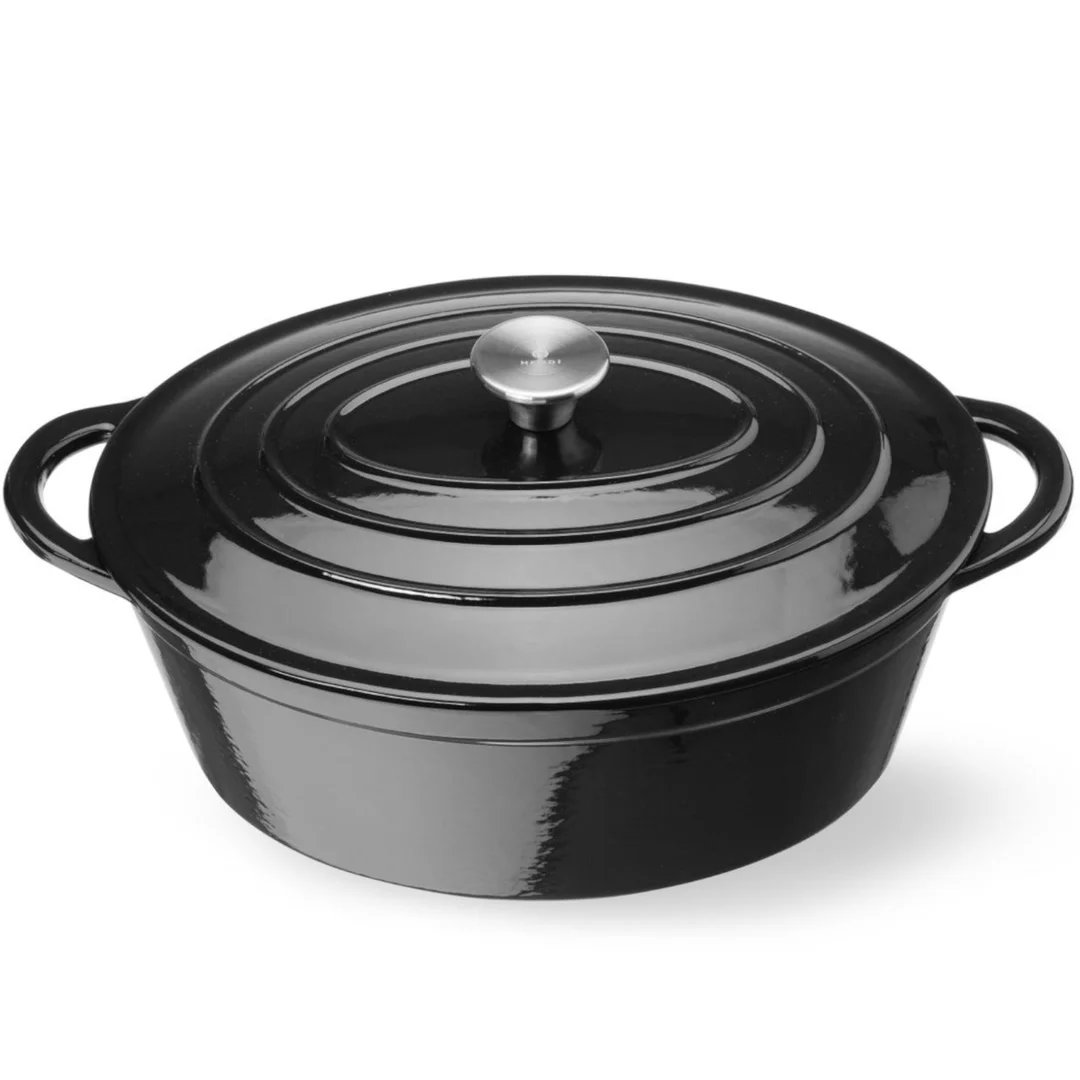 Garnek żeliwny emaliowany owalny 6.88 l 405x255x134 mm — zdjęcie 4