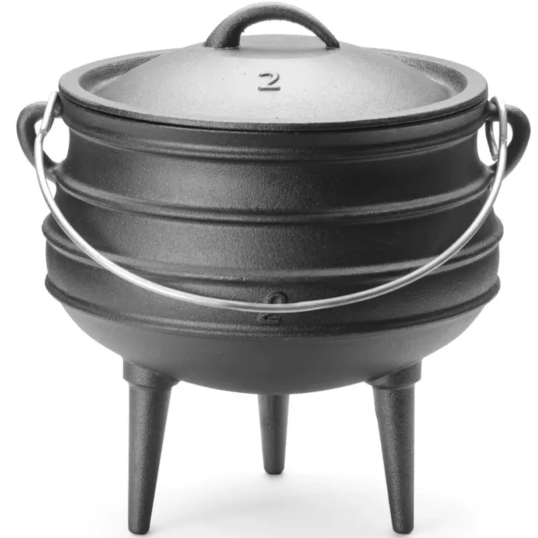 Kociołek żeliwny garnek myśliwski nad ognisko do zup gulaszy śr. 245 x 280 mm 6 l — zdjęcie 2