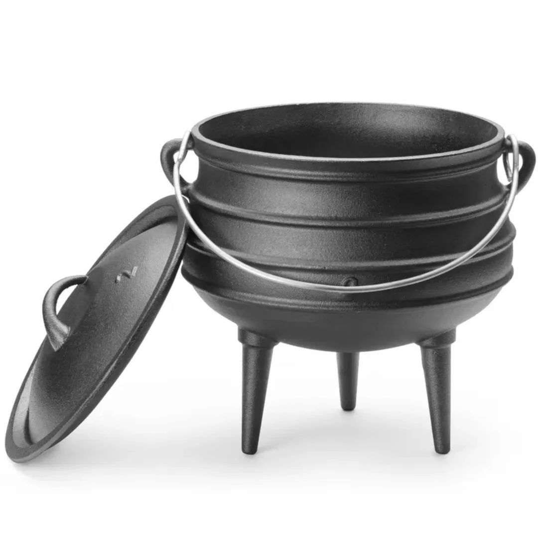 Kociołek żeliwny garnek myśliwski nad ognisko do zup gulaszy śr. 245 x 280 mm 6 l — zdjęcie 4