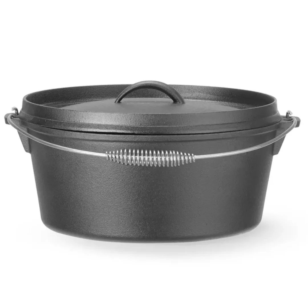 Kociołek żeliwny garnek myśliwski nad ognisko do zup gulaszy śr. 310 x 155 mm 7.2 l — zdjęcie 2