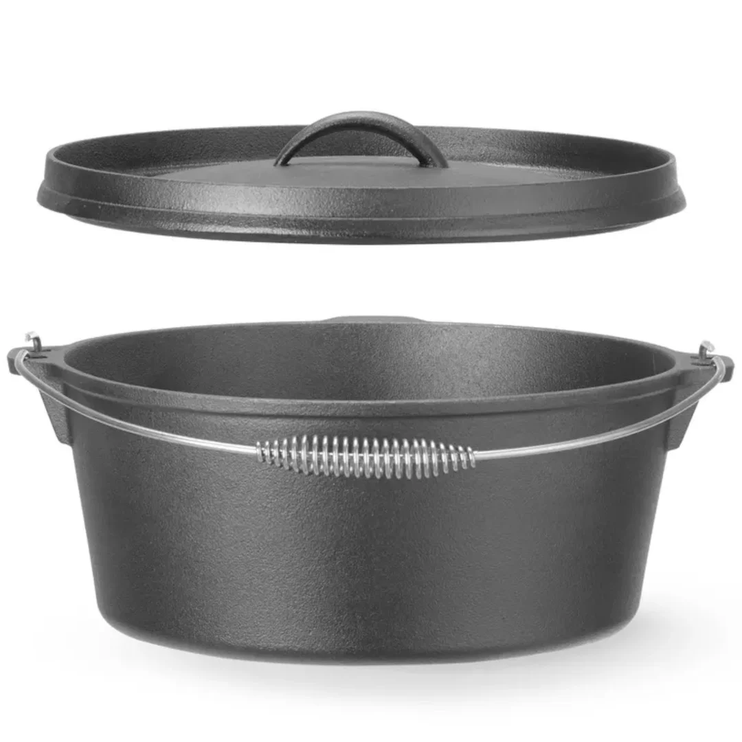 Kociołek żeliwny garnek myśliwski nad ognisko do zup gulaszy śr. 310 x 155 mm 7.2 l — zdjęcie 3