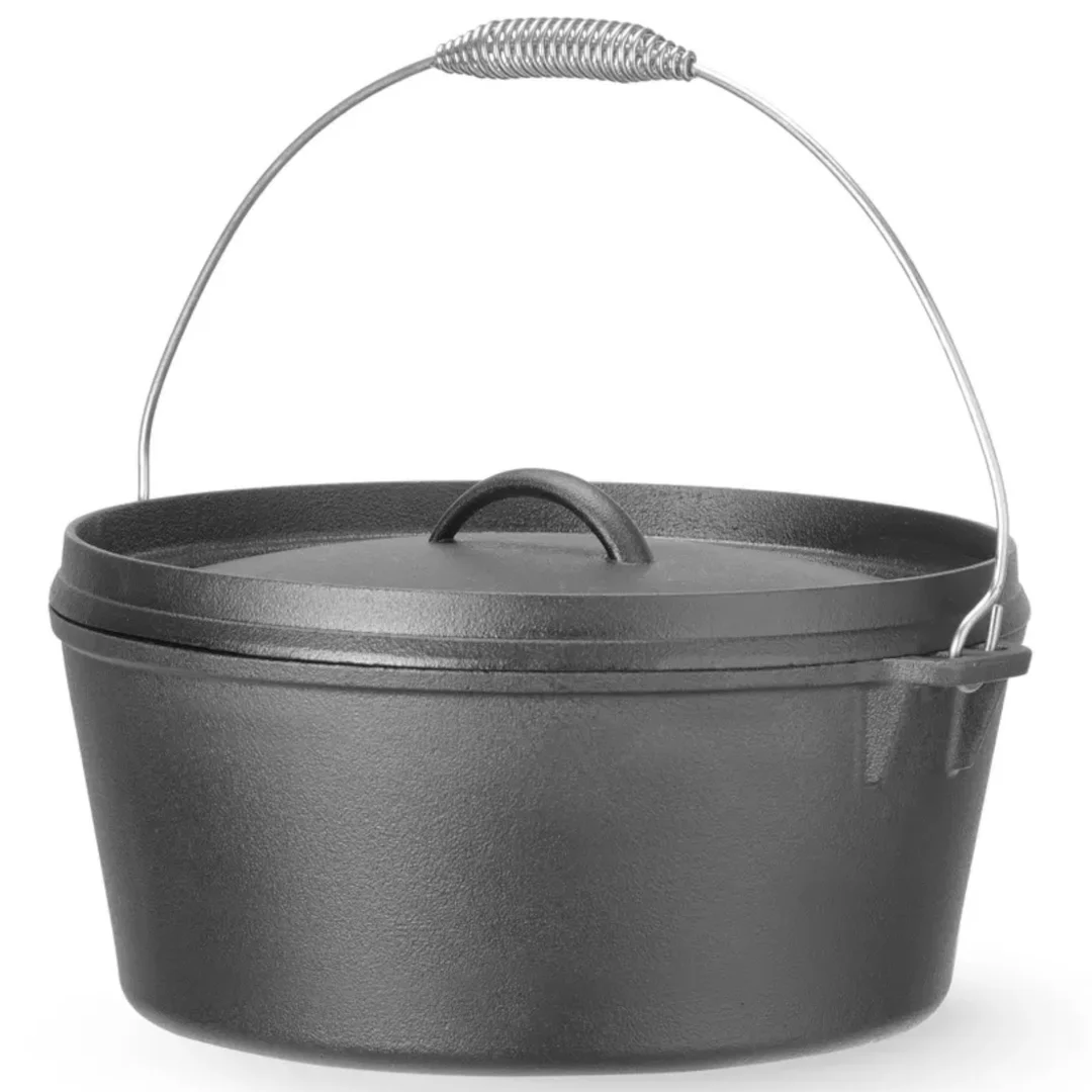 Kociołek żeliwny garnek myśliwski nad ognisko do zup gulaszy śr. 310 x 155 mm 7.2 l — zdjęcie 4