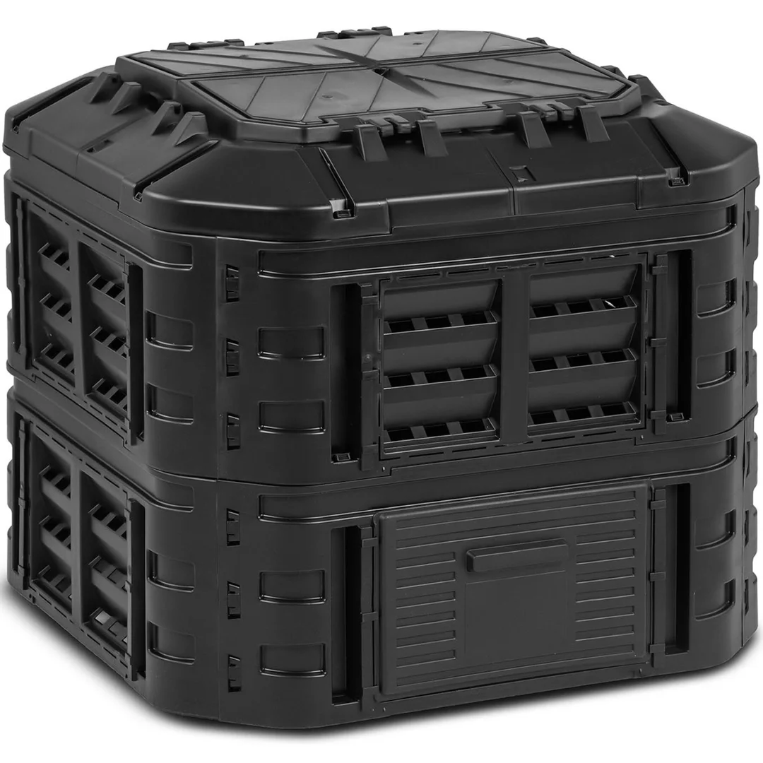 Kompostownik modułowy do ogrodu na odpadki organiczne 90 x 90 x 80 cm 600 l — zdjęcie 2