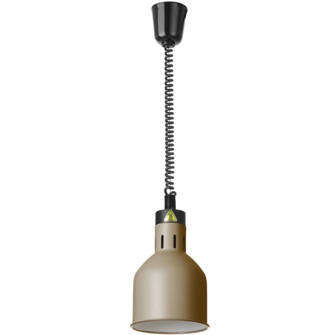 Lampa do podgrzewania potraw wisząca cylindryczna śr. 175 mm 250 W - beżowa — zdjęcie 2