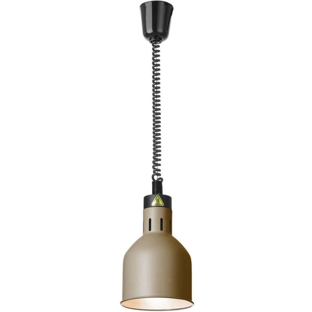 Lampa do podgrzewania potraw wisząca cylindryczna śr. 175 mm 250 W - beżowa — zdjęcie 3