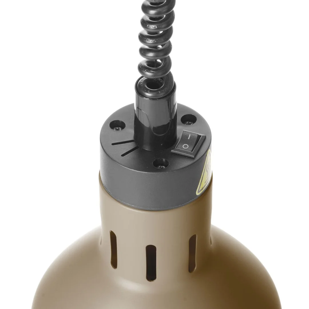 Lampa do podgrzewania potraw wisząca cylindryczna śr. 175 mm 250 W - beżowa — zdjęcie 4