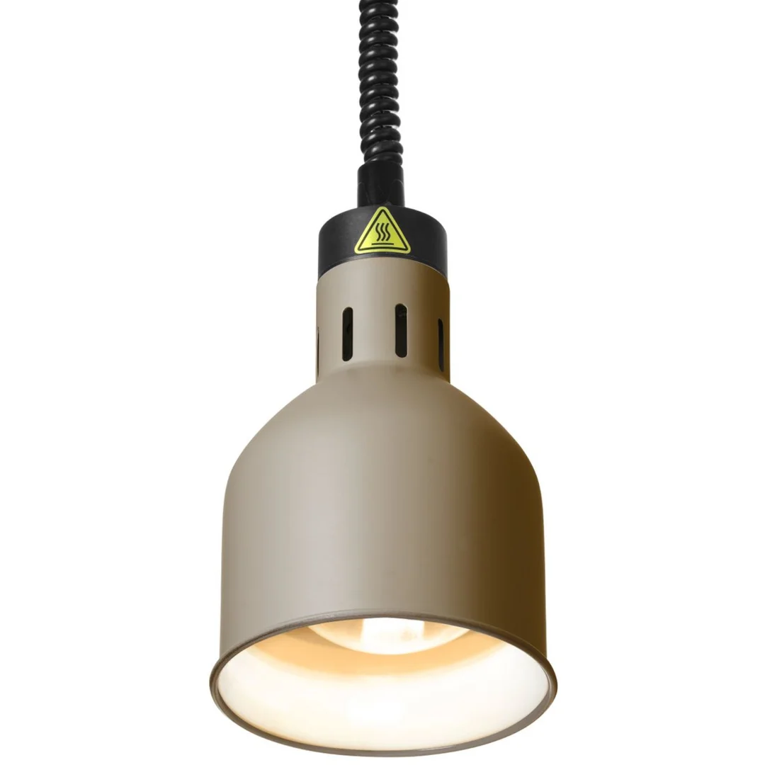 Lampa do podgrzewania potraw wisząca cylindryczna śr. 175 mm 250 W - beżowa — zdjęcie 5