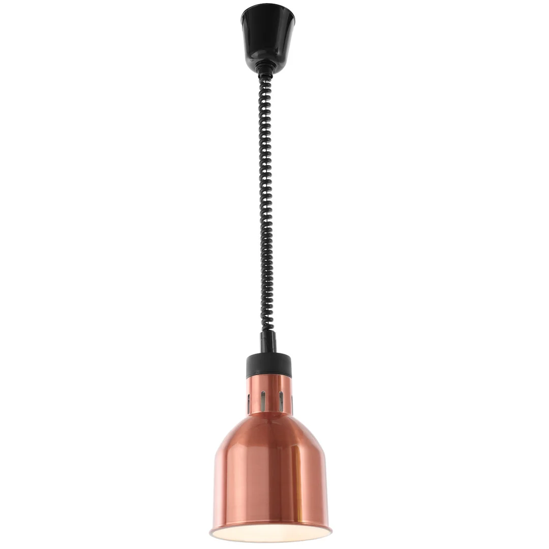 Lampa do podgrzewania potraw - wisząca cylindryczna stożkowa miedziana 250W — zdjęcie 2