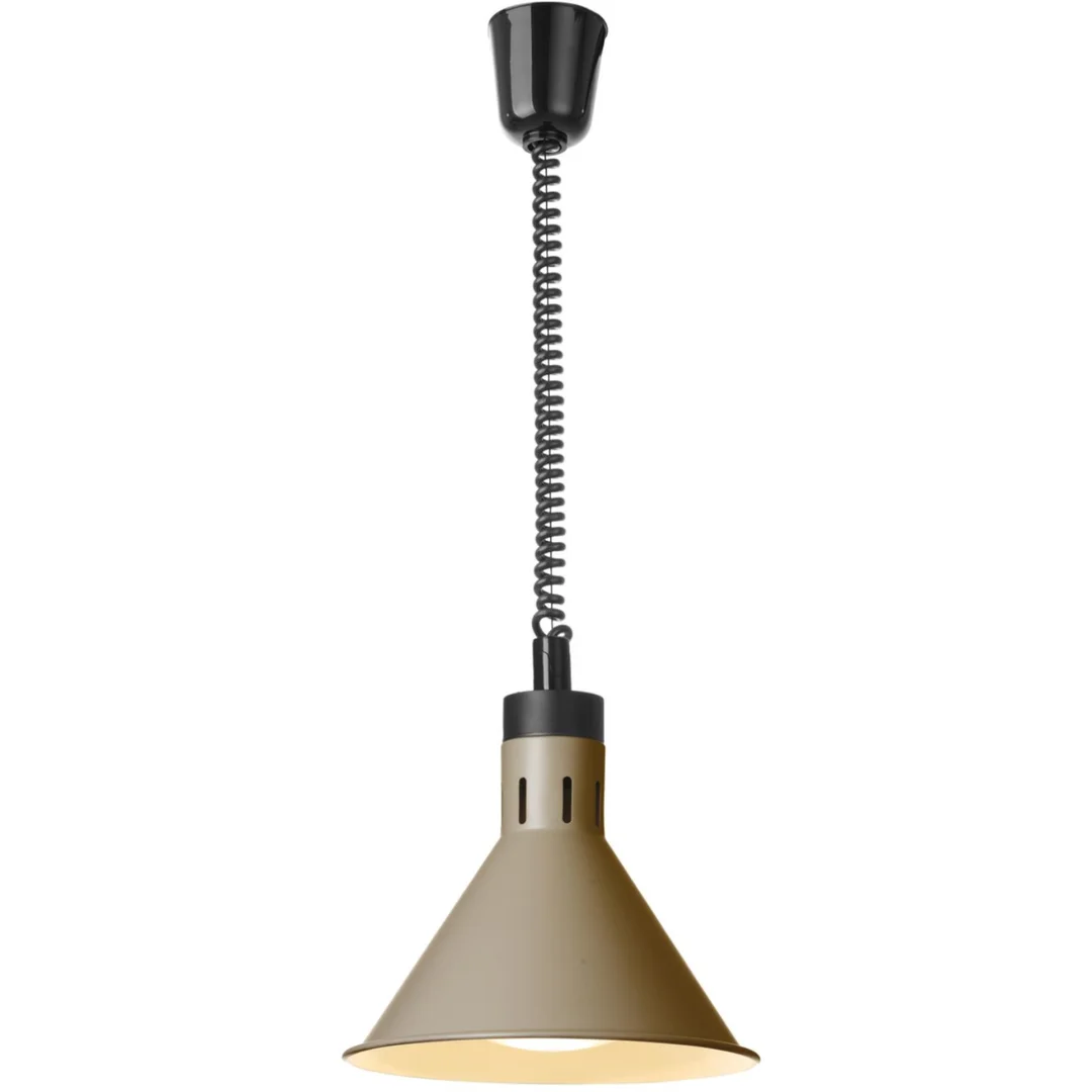 Lampa do podgrzewania potraw wisząca stożkowa śr. 275 mm 250 W - beżowa — zdjęcie 3
