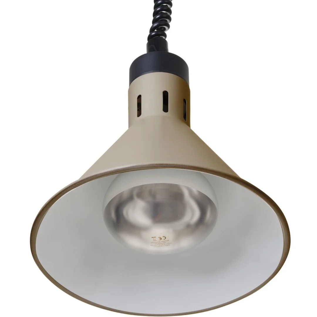 Lampa do podgrzewania potraw wisząca stożkowa śr. 275 mm 250 W - beżowa — zdjęcie 4