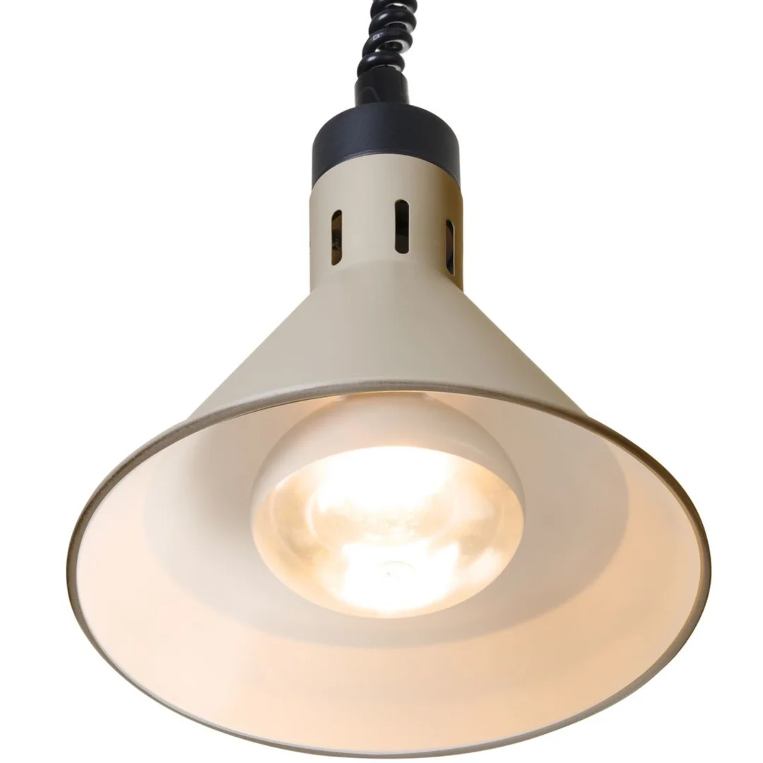Lampa do podgrzewania potraw wisząca stożkowa śr. 275 mm 250 W - beżowa — zdjęcie 5