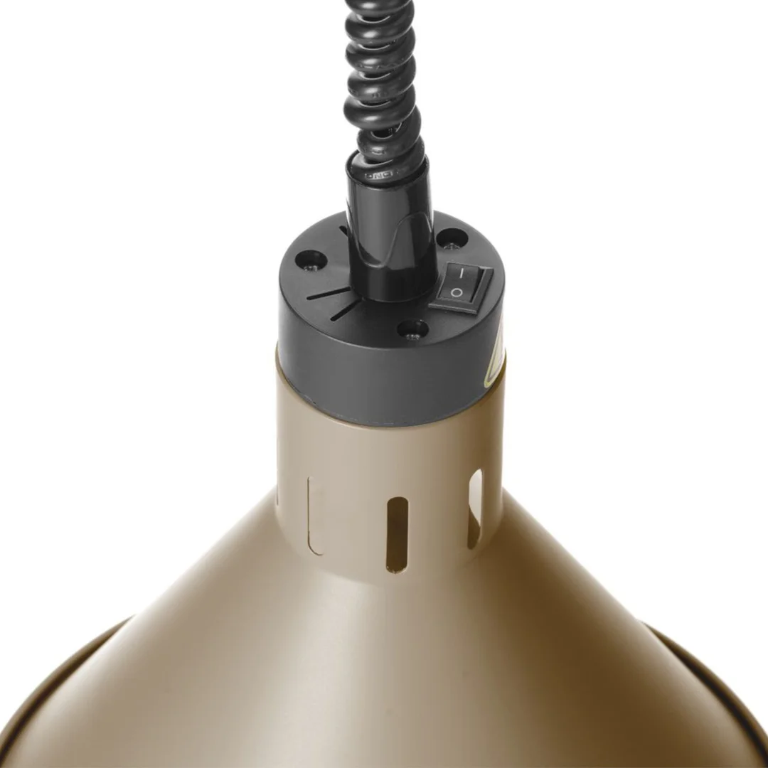 Lampa do podgrzewania potraw wisząca stożkowa śr. 275 mm 250 W - beżowa — zdjęcie 6