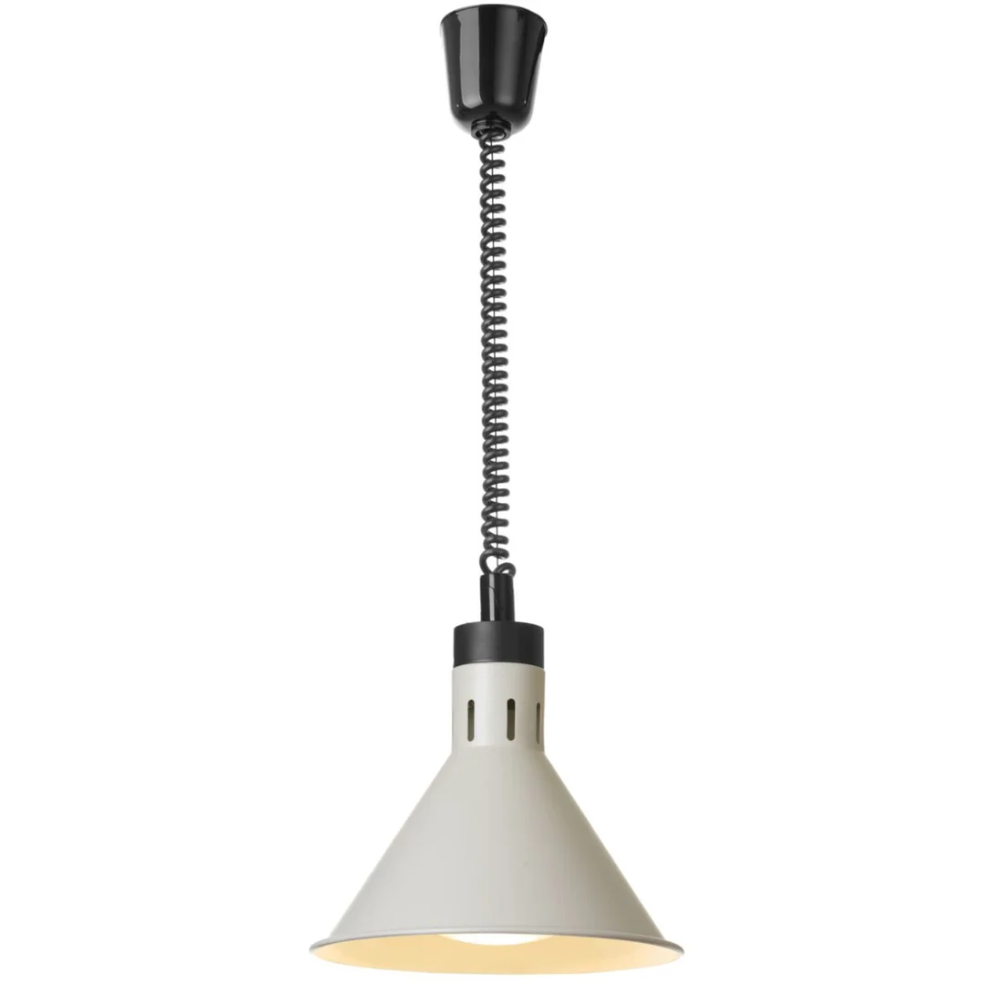 Lampa do podgrzewania potraw wisząca stożkowa śr. 275 mm 250 W - biała — zdjęcie 2