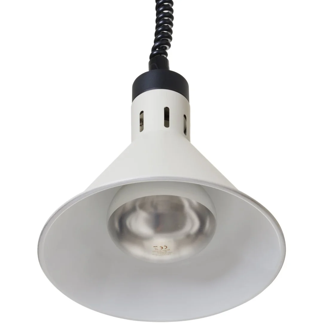 Lampa do podgrzewania potraw wisząca stożkowa śr. 275 mm 250 W - biała — zdjęcie 4