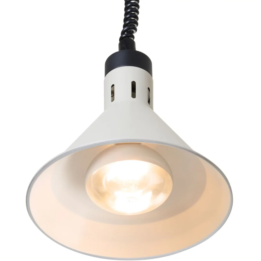 Lampa do podgrzewania potraw wisząca stożkowa śr. 275 mm 250 W - biała — zdjęcie 5
