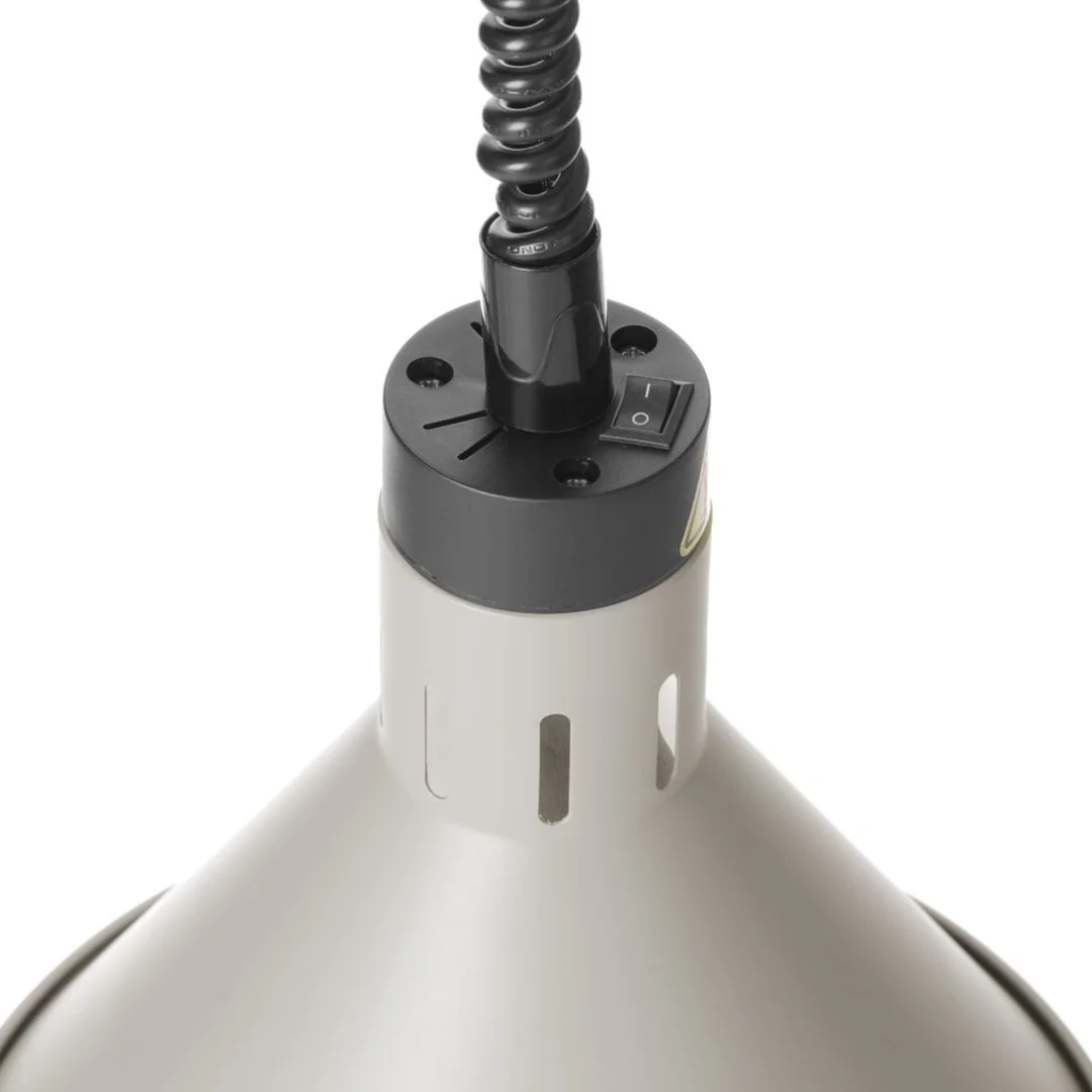 Lampa do podgrzewania potraw wisząca stożkowa śr. 275 mm 250 W - biała — zdjęcie 6