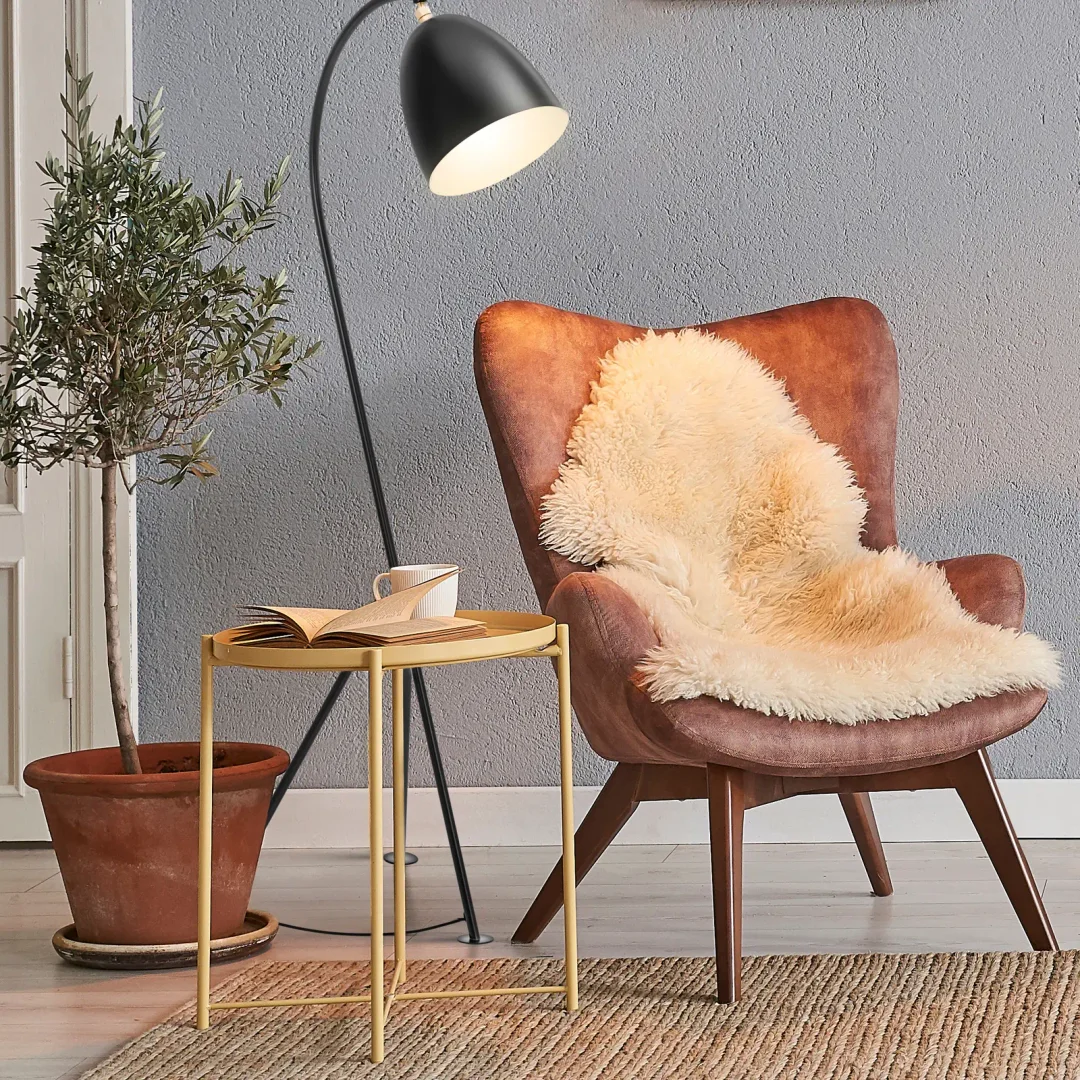 Lampa podłogowa metalowa z regulowanym kloszem E27 125 cm — zdjęcie 3