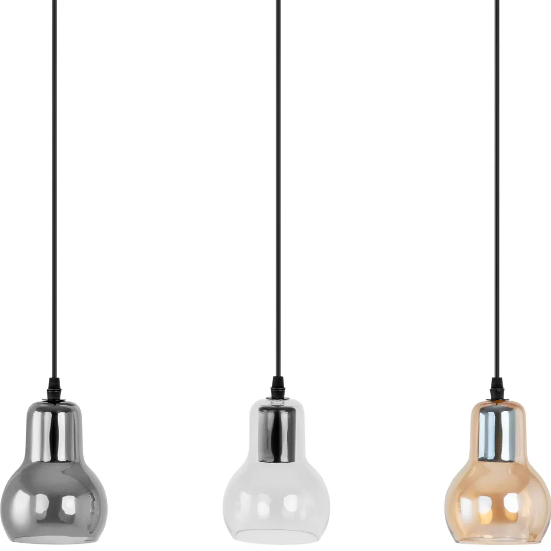 Lampa sufitowa nowoczesna 3 punktowa E27 - szklane dzwonki — zdjęcie 3