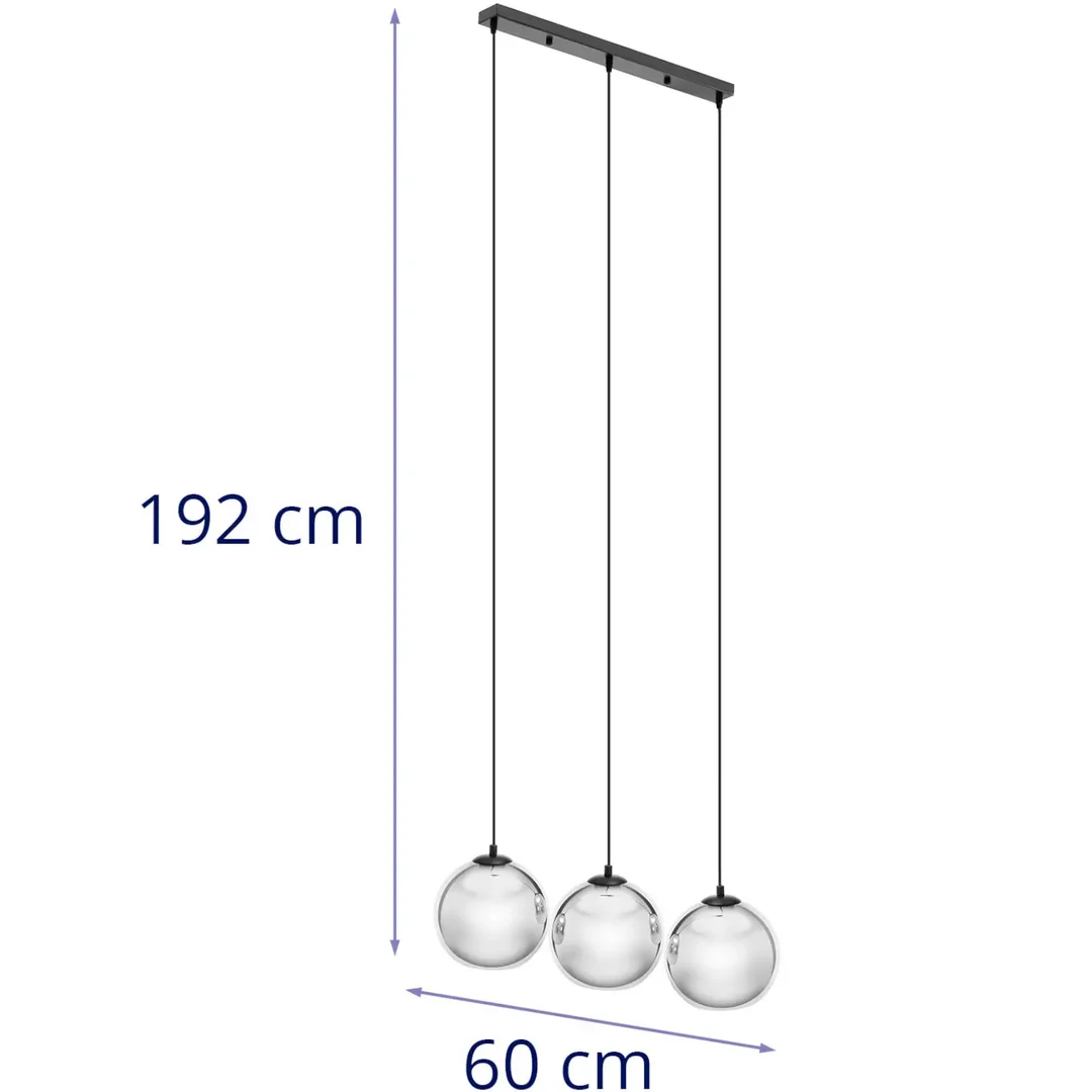 Lampa sufitowa nowoczesna 3 punktowa E27 - szklane kule — zdjęcie 4