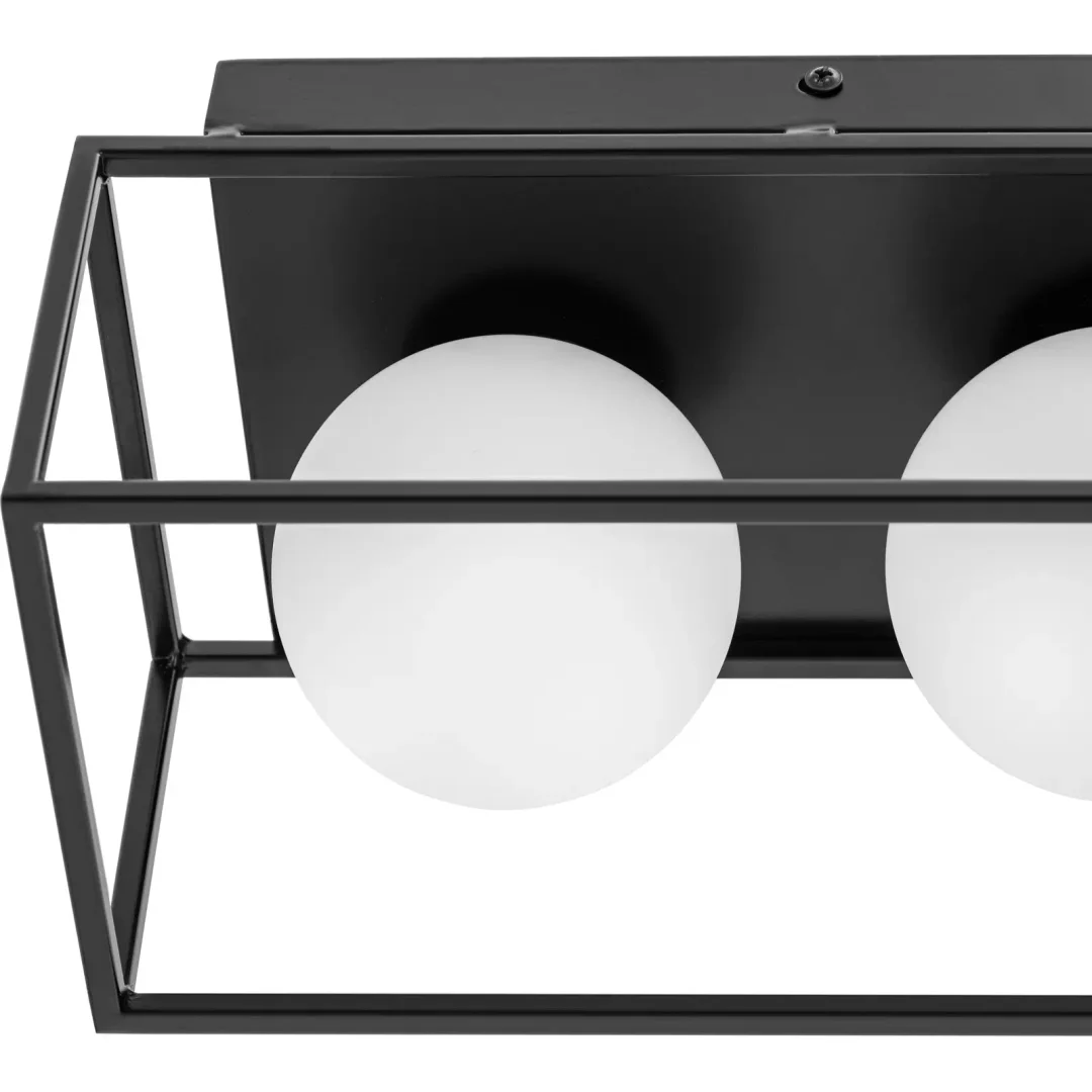 Lampa sufitowa nowoczesna 3 punktowa E9 - szklane kule w ramie — zdjęcie 3