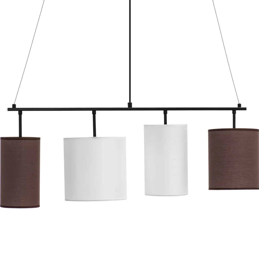 Lampa sufitowa nowoczesna 4 punktowa E14 - biało brązowa — zdjęcie 2