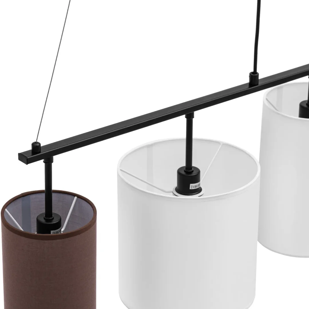 Lampa sufitowa nowoczesna 4 punktowa E14 - biało brązowa — zdjęcie 3