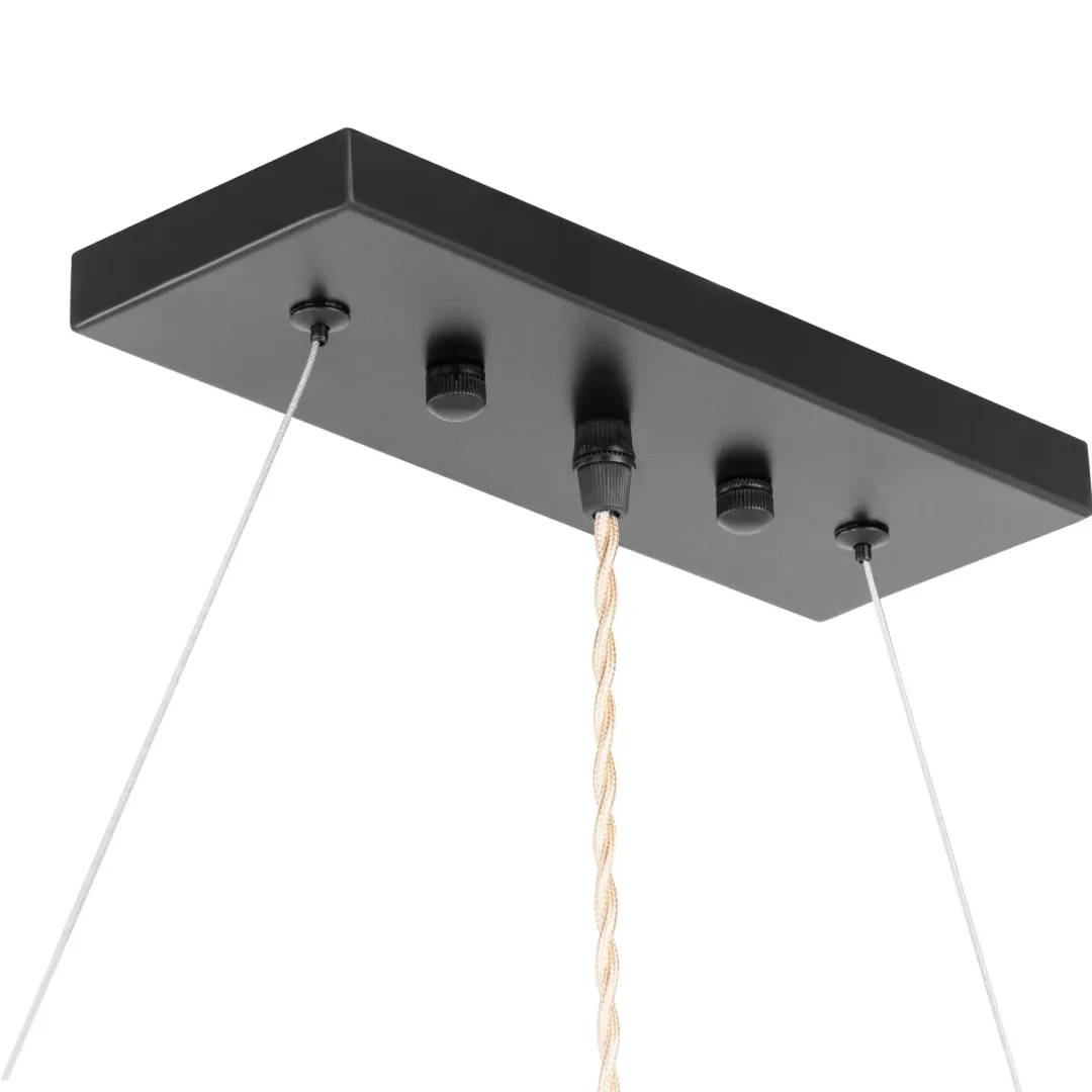 Lampa sufitowa wisząca LOFT 6 punktowa E27 - drewniana belka — zdjęcie 4