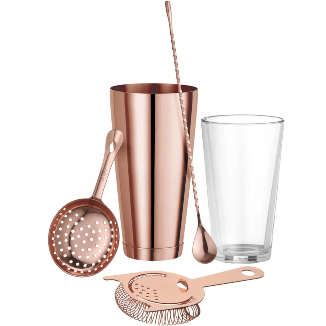 Łyżka barmańska do drinków koktajli długa 385 x 35 mm - miedziana — zdjęcie 2