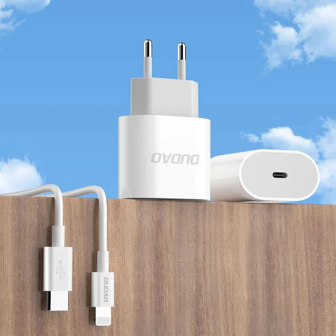 Mała ładowarka sieciowa A14EUC PD 20W USB-C + kabel USB-C - biała